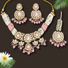 Pink Blush Elegance Kundan Pearl Necklace Set