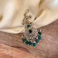 Emerald bridal choker set with maangtikka