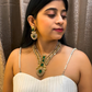 Emerald Maharani Moissanite Necklace Set