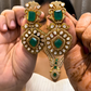 Emerald Maharani Moissanite Necklace Set