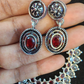 Oxidized Layered Red Choker Necklace Set