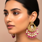 Ruby Pearl Kundan Chandbali Earrings