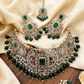 Emerald bridal choker set with maangtikka