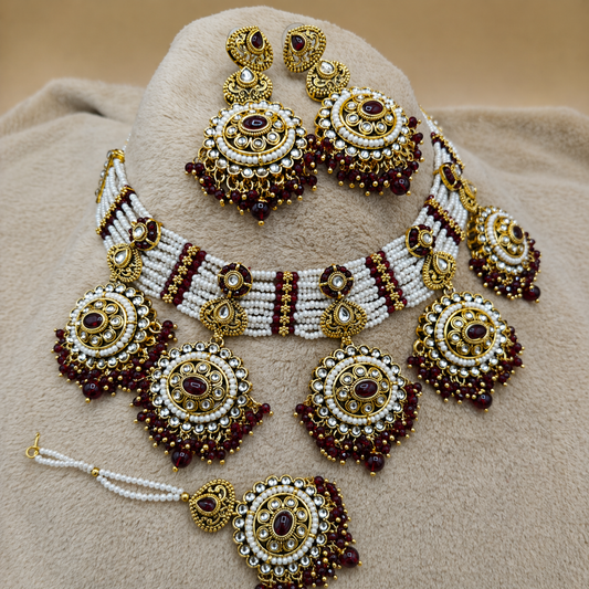 Royal Chandrika Kundan Pearl jewellery Set