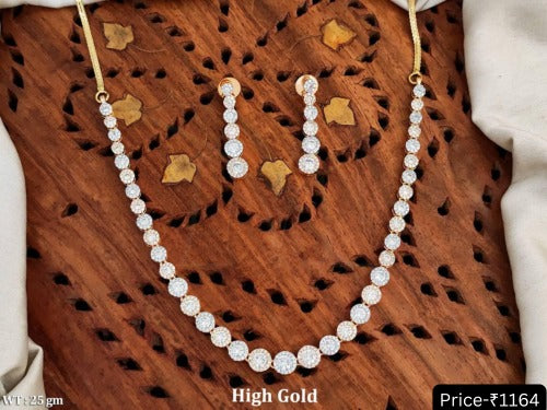 High Gold AD Necklace Set