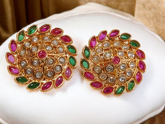 MG Simulated Ruby and Green Studs