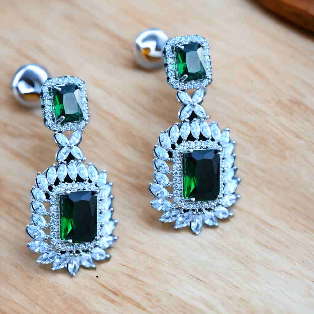 Dazzling Emerald CZ Two layered Designer Set